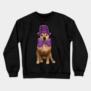 New Years Party Pitbull - Purple Crewneck Sweatshirt